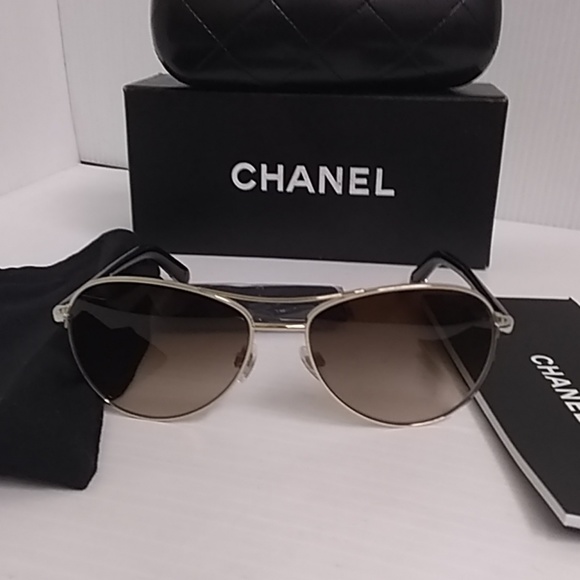 Chanel sunglasses 4201unisex gold frame brown lens - Picture 2 of 8